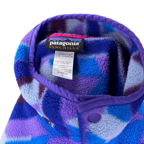 PATAGONIA Women's Pullover Guatemalan Aztec Tango Fleece Synchilla Pullover Snap - Picture 6 of 6